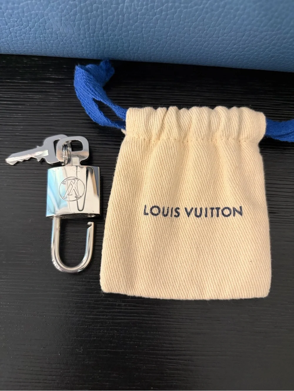 Louis Vuitton City steamer leather handbag in blue - Picture 3 of 14